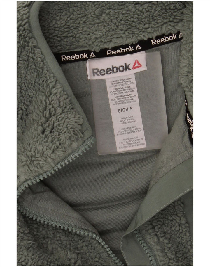 Reebok Chaqueta polar extragrande para mujer UK 10 Small Verde Poliéster