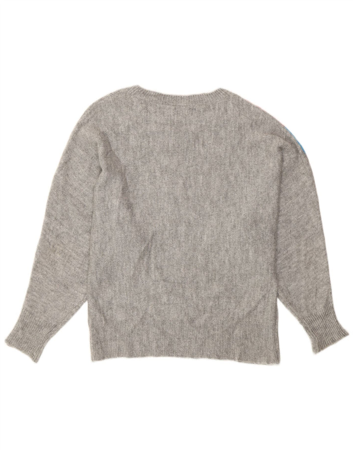 M&Co Suéter tipo jersey con cuello barco y alas de murciélago para mujer UK 44 Gris medio a rayas