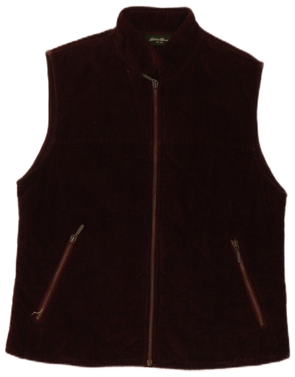 Eddie Bauer Chaleco de pana acolchado para mujer Reino Unido 12 Algodón marrón medio