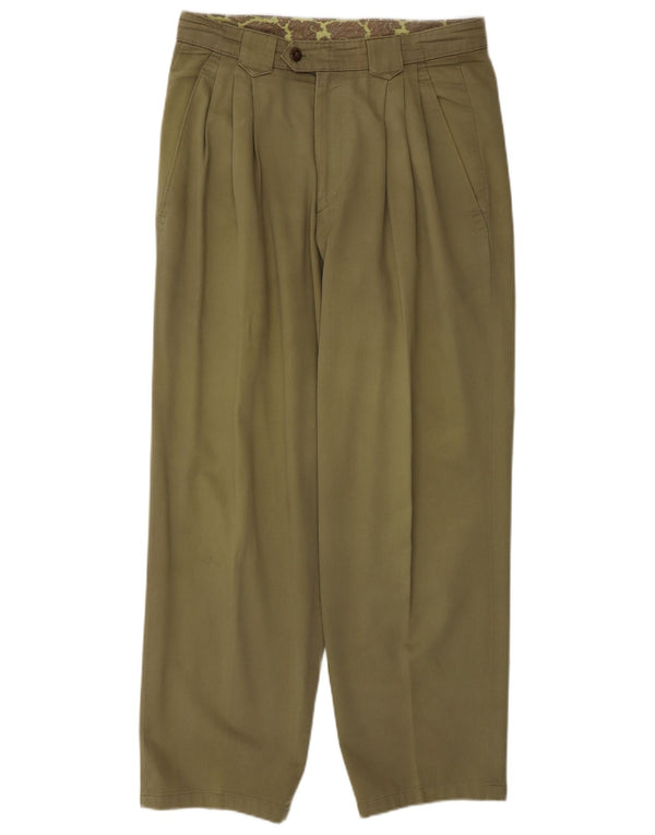 Vintage hombres pegged traje pantalones W28 L29 algodón verde