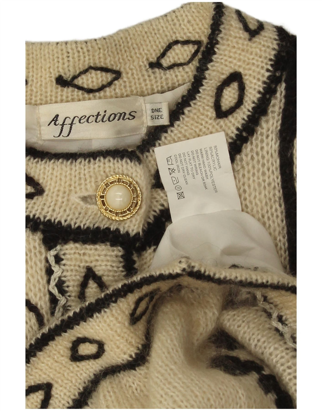 Affections - Cárdigan largo para mujer, talla única, color blanco, floral