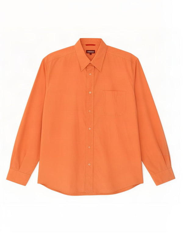 Camisa Carrera Hombre XL Algodón Naranja