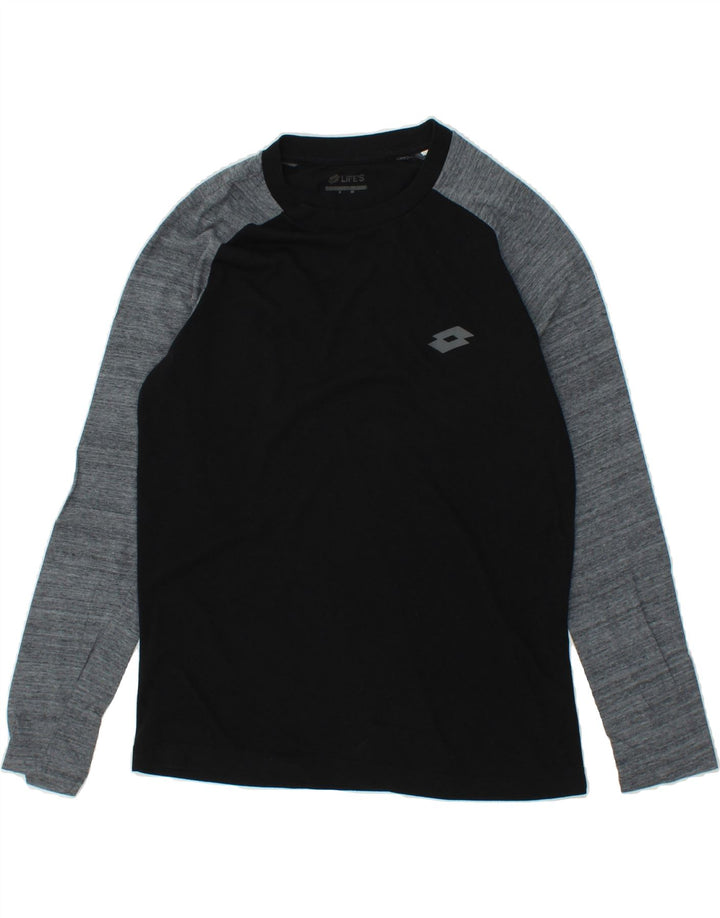 LOTTO Mens Top Long Sleeve Small Black Colourblock Vintage Lotto and Second-Hand Lotto from Messina Hembry 