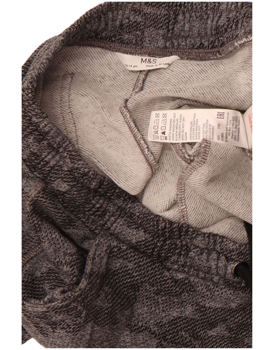 MARKS & SPENCER Pantalones cortos deportivos para niño 13-14 años Gris camuflaje Algodón
