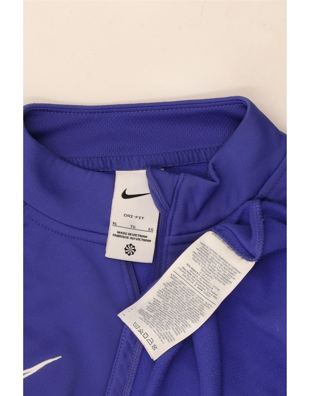 NIKE Hombre Dri Fit Zip Neck Jersey Chándal Top XL Poliéster Azul