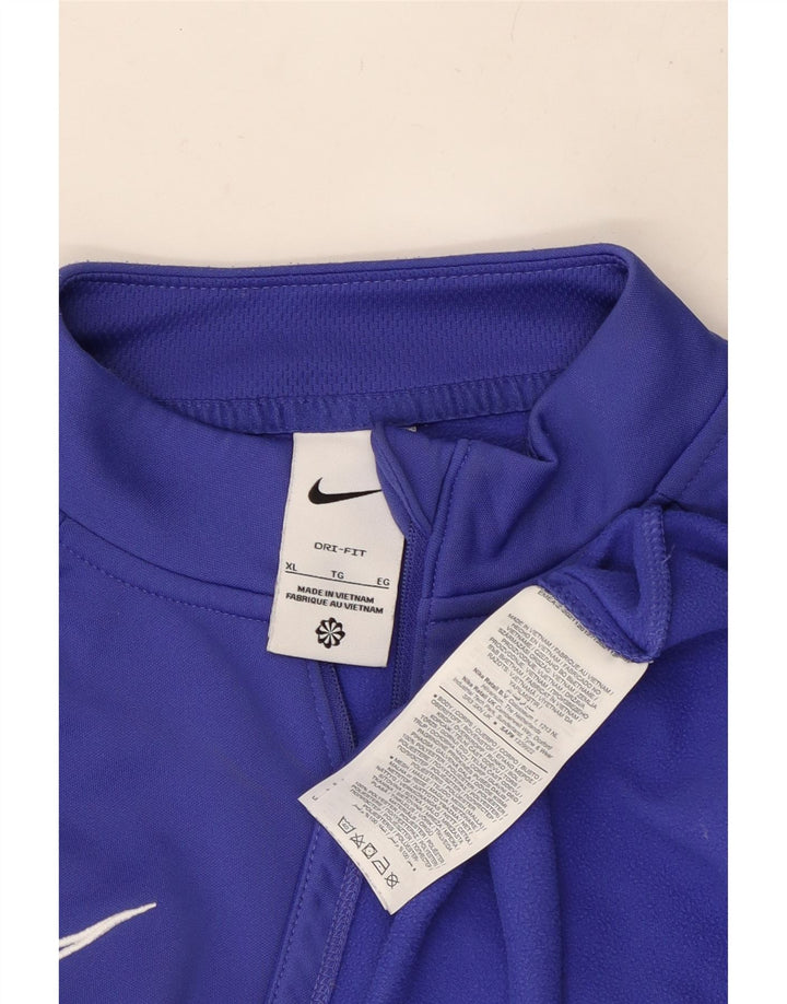 NIKE Hombre Dri Fit Zip Neck Jersey Chándal Top XL Poliéster Azul