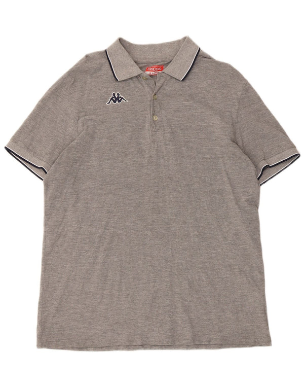Kappa Polo Hombre XL Algodón Rayas Gris