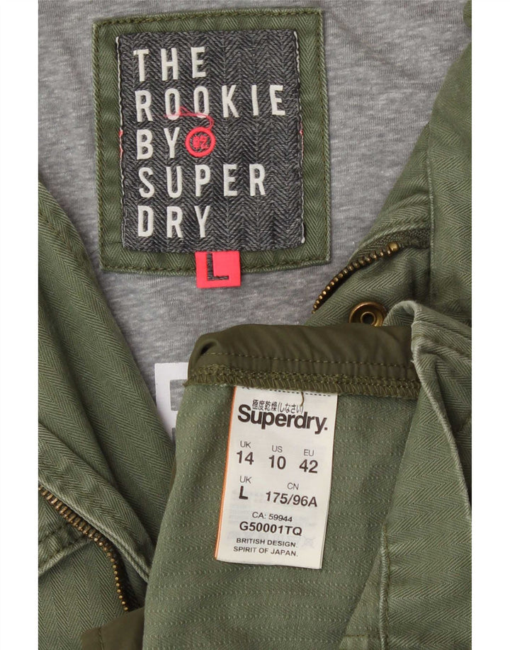 Superdry Chaqueta militar para mujer Reino Unido 44 Grande Algodón verde