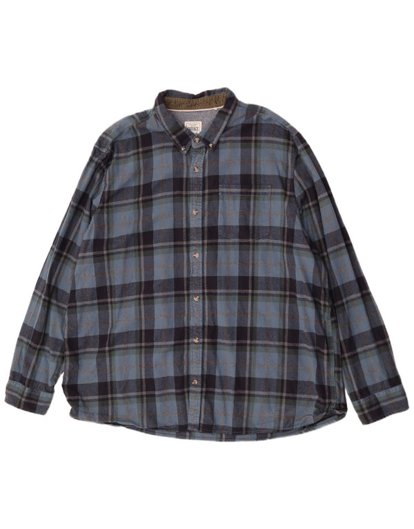 Camisa de franela de corte regular para hombre de Fat Face 4XL Algodón a cuadros azul marino