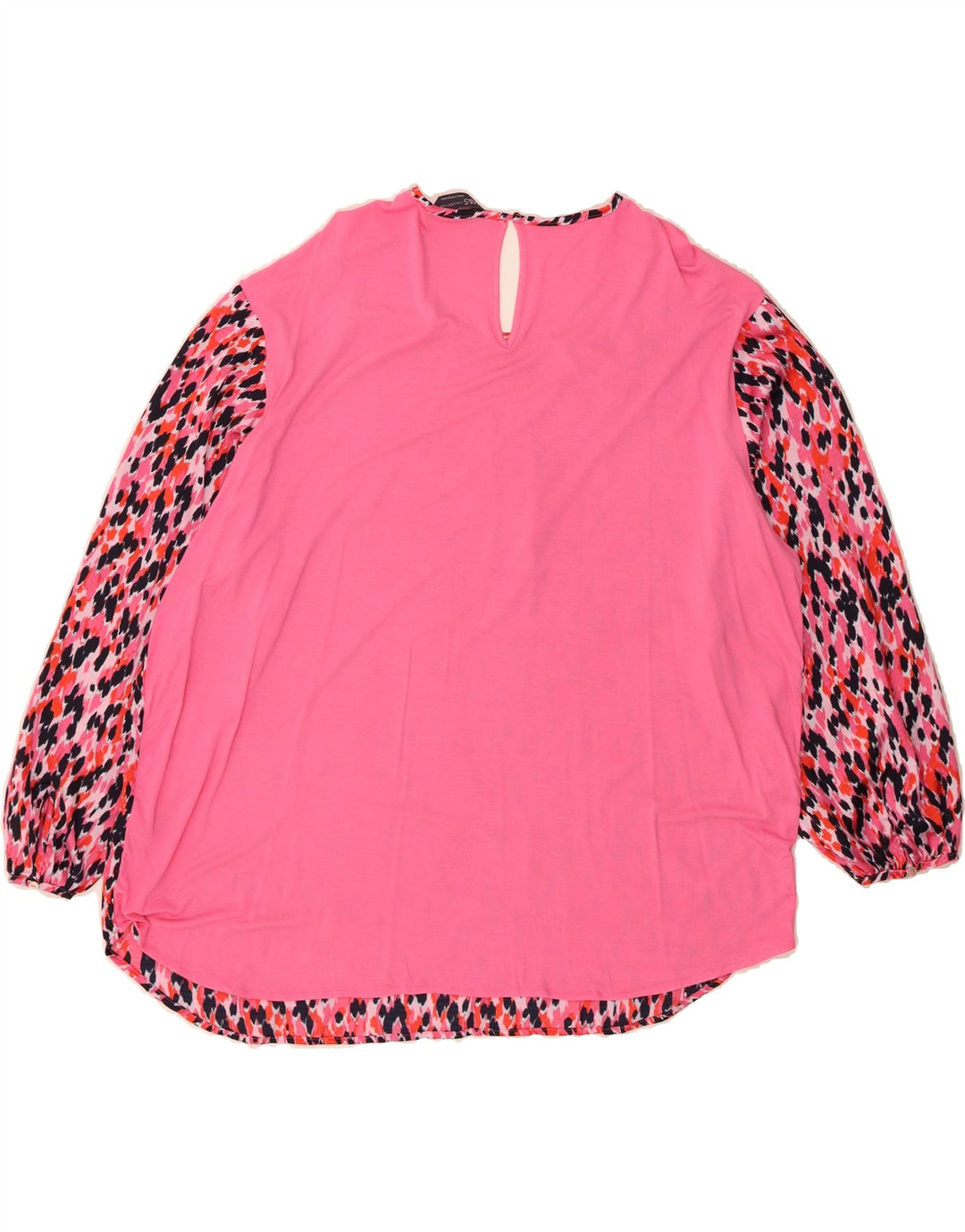 MARKS & SPENCER Womens Oversized Blouse Top UK 16 Large Pink Animal Print Vintage Marks & Spencer and Second-Hand Marks & Spencer from Messina Hembry 