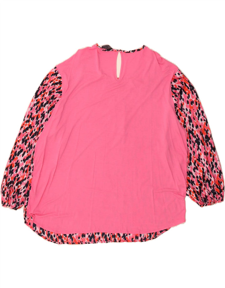 MARKS & SPENCER Womens Oversized Blouse Top UK 16 Large Pink Animal Print Vintage Marks & Spencer and Second-Hand Marks & Spencer from Messina Hembry 