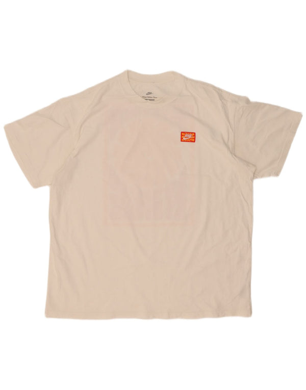 Nike Camiseta holgada con gráfico para hombre, talla grande, algodón blanco