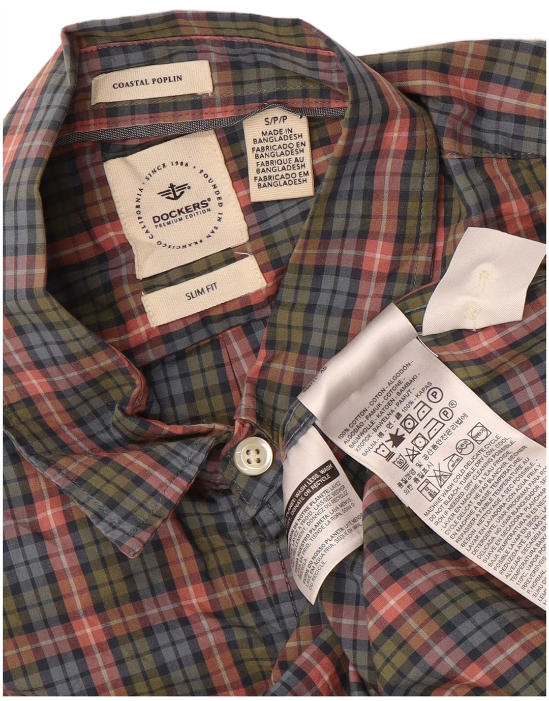 DOCKERS Camisa Slim Fit De Algodón A Cuadros Multicolor Hombre