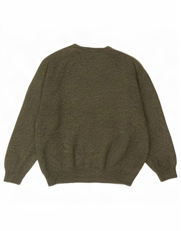 Marks & Spencer Jersey De Cuello Redondo Para Hombre De Lana De Cordero Moteada De Color Caqui Grande
