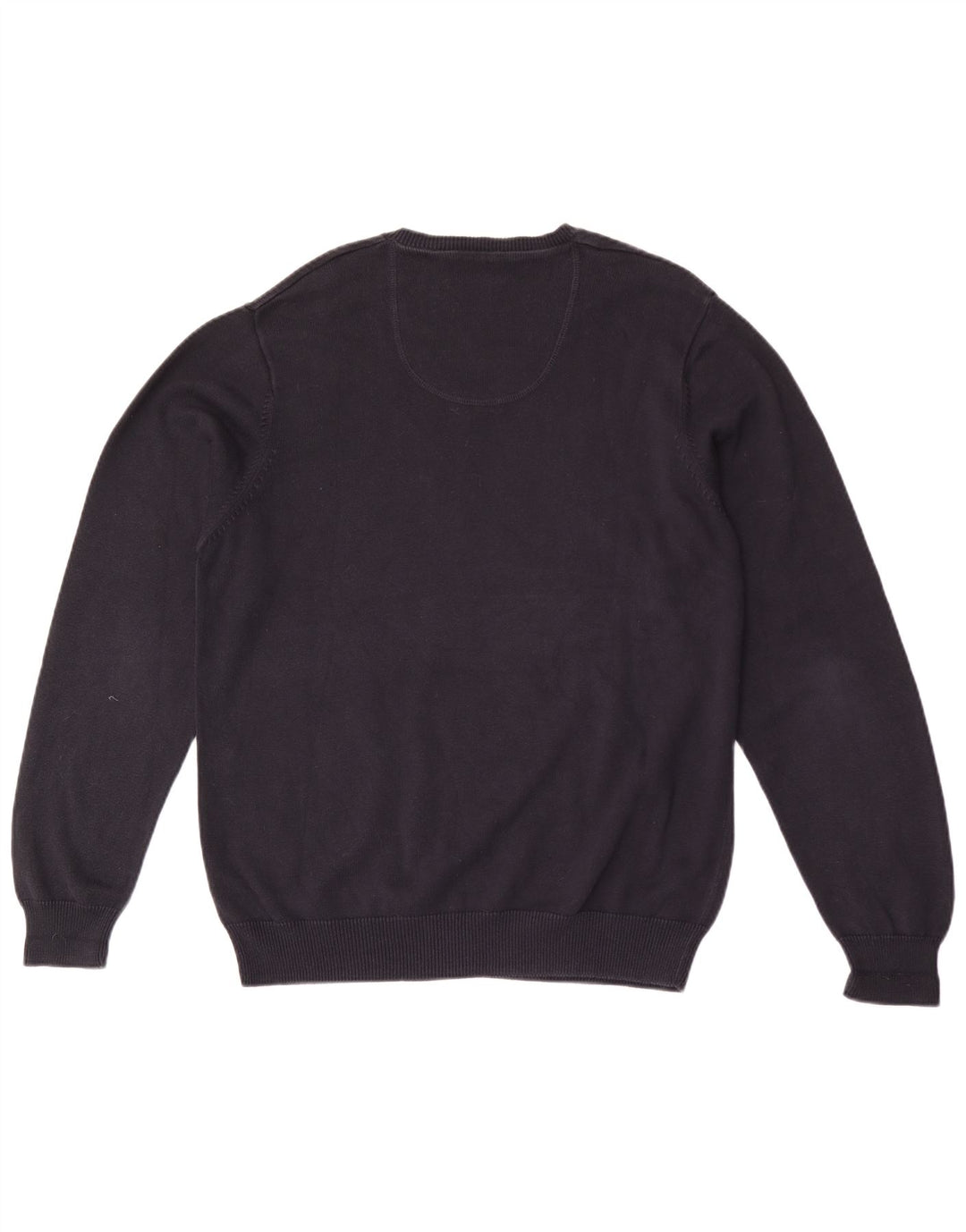 Marks & Spencer Suéter tipo jersey con cuello en V azul Harbor para hombre, talla grande, azul marino