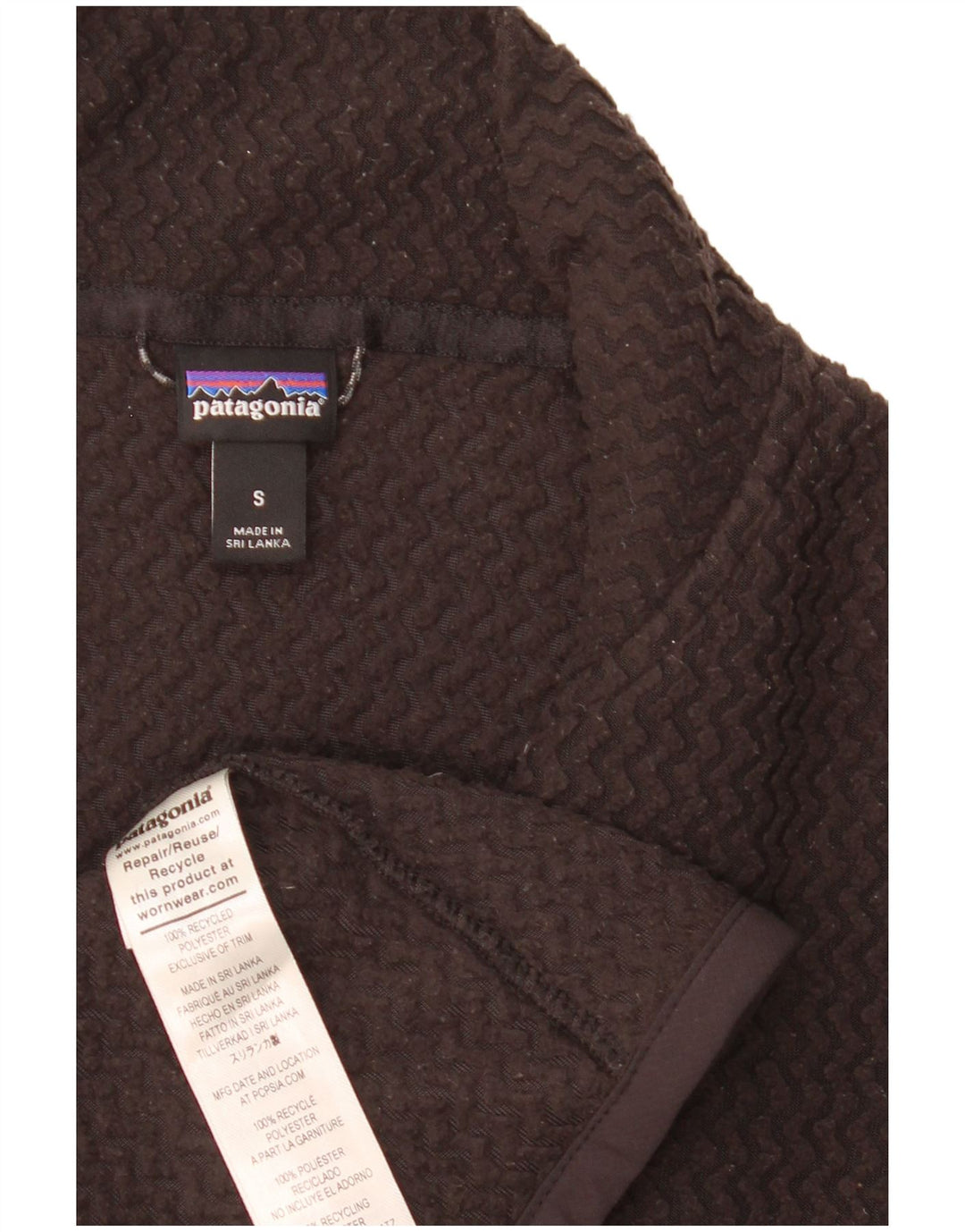 Patagonia Hombre Zip Neck Jersey Chándal Top Small Marrón Poliéster