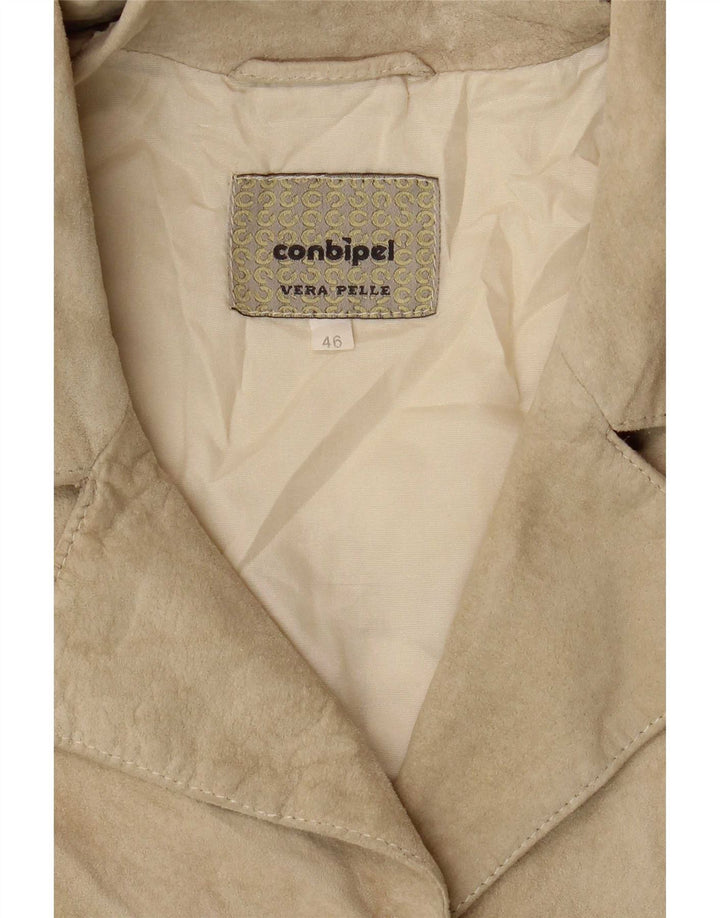 Conbipel Chaqueta de ante para mujer IT 46 Cuero beige grande
