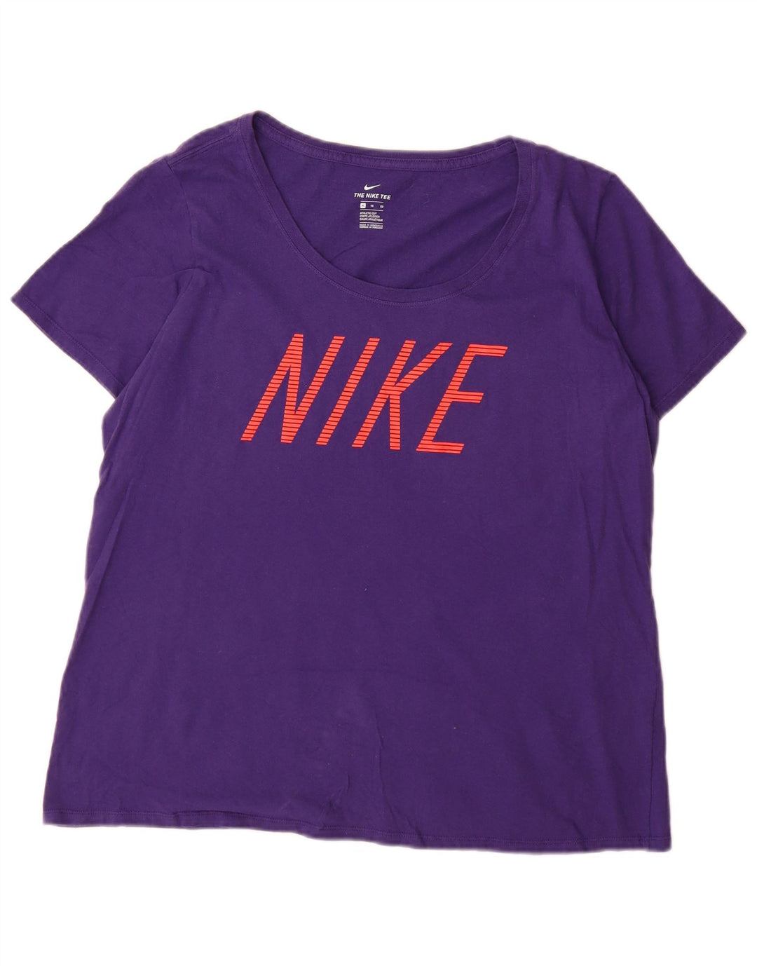 NIKE Camiseta gráfica de corte atlético para mujer UK 18 XL Algodón morado