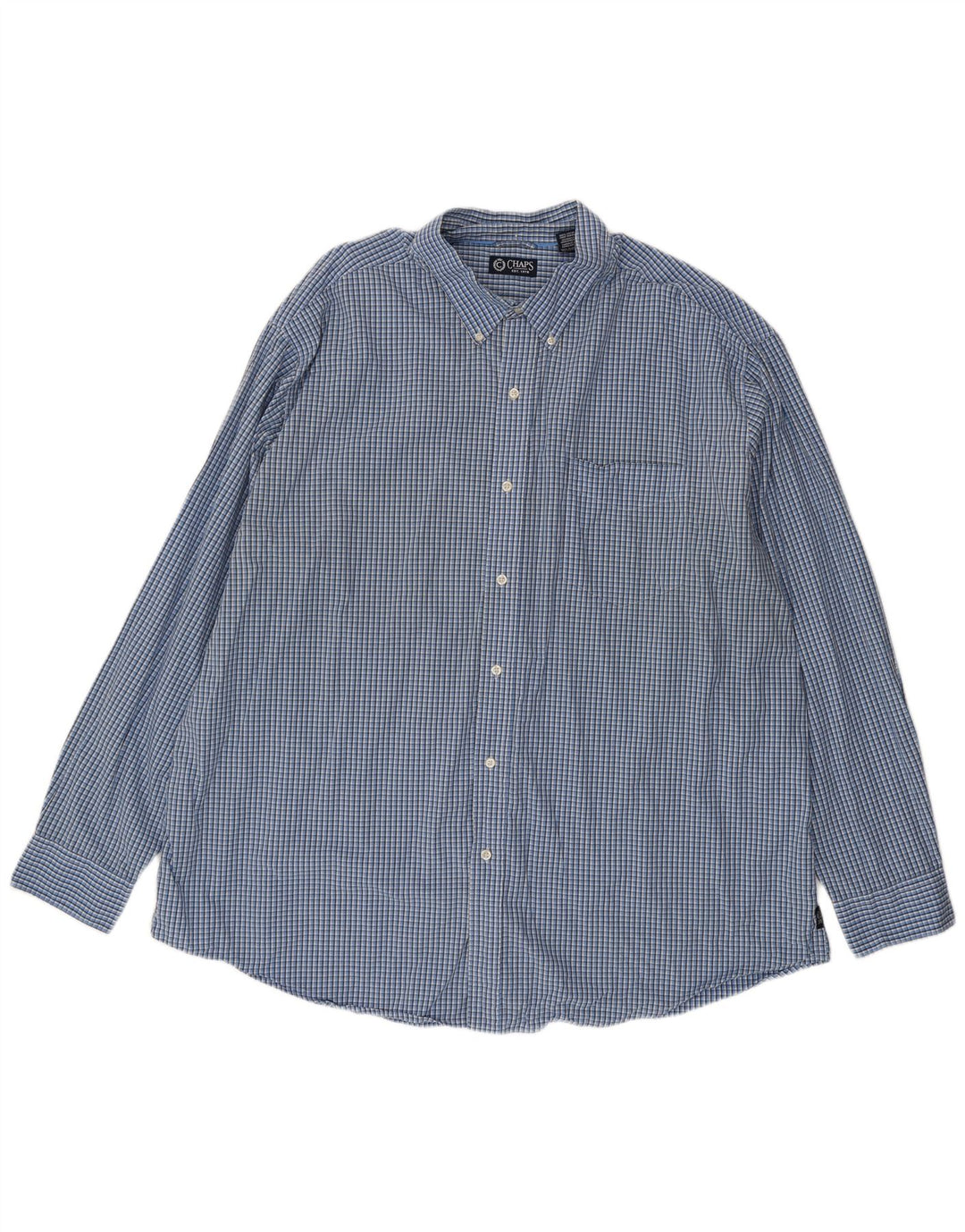 Chaps Camisa para hombre 3XL Algodón a cuadros azul