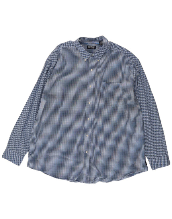 Chaps Camisa para hombre 3XL Algodón a cuadros azul