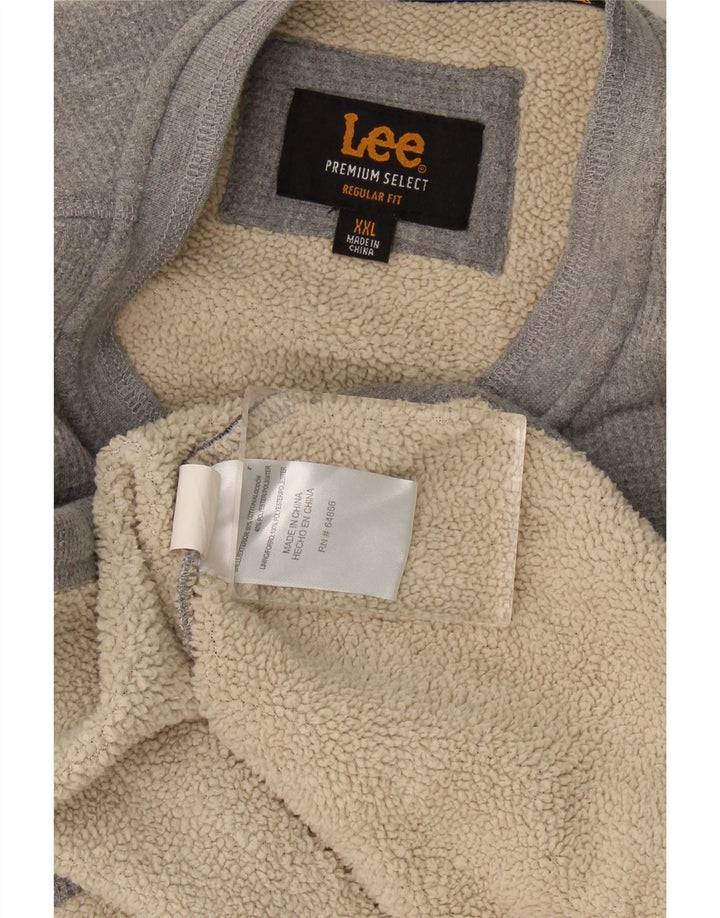 Lee - Sudadera de corte regular para hombre, talla 2XL, algodón gris