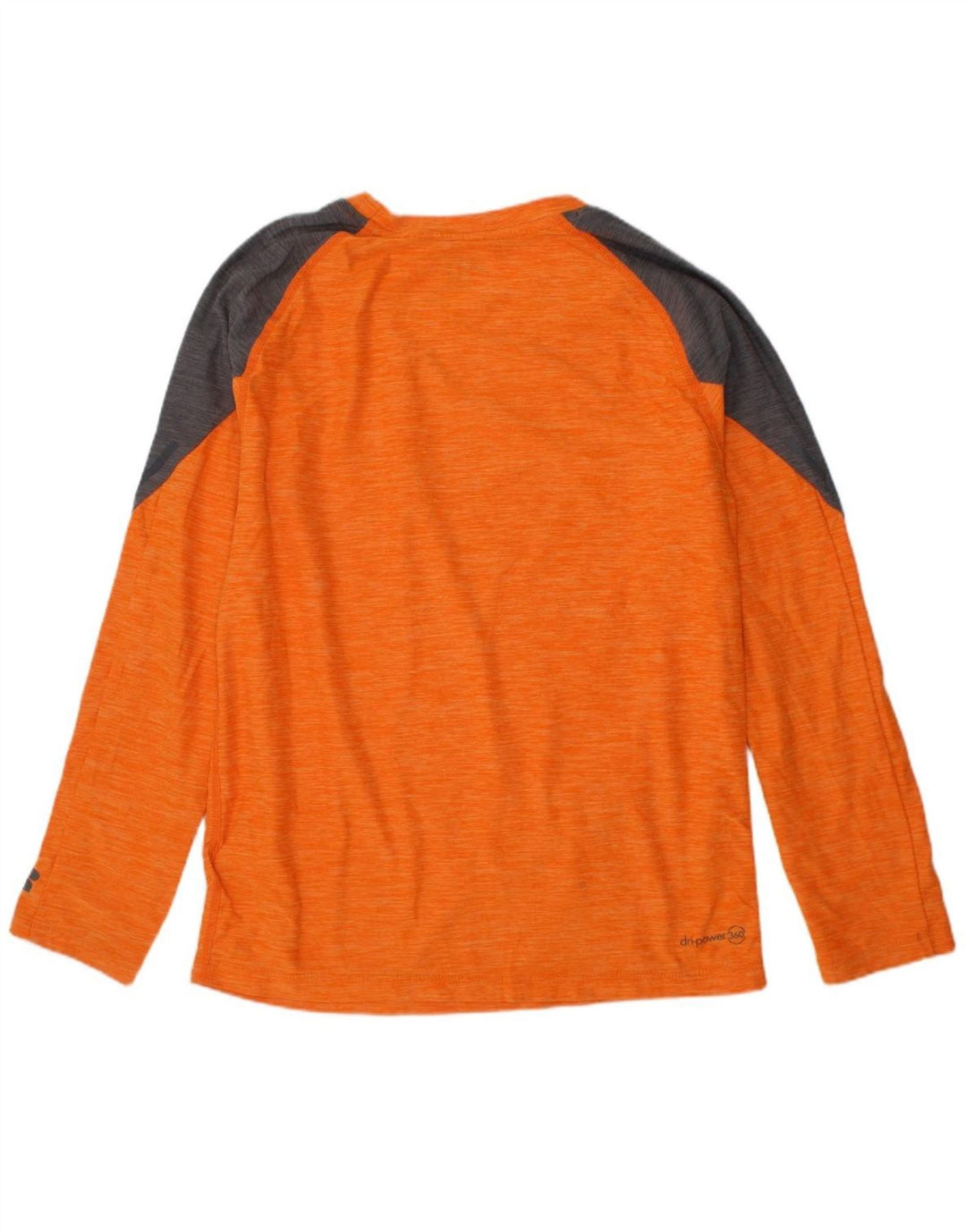 RUSSELL ATHLETIC Boys Dri-Power Top Long Sleeve 7-8 Years Medium Orange