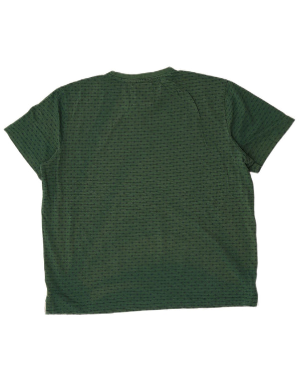 Crew Clothing Camiseta para hombre Top XL Algodón de lunares verdes