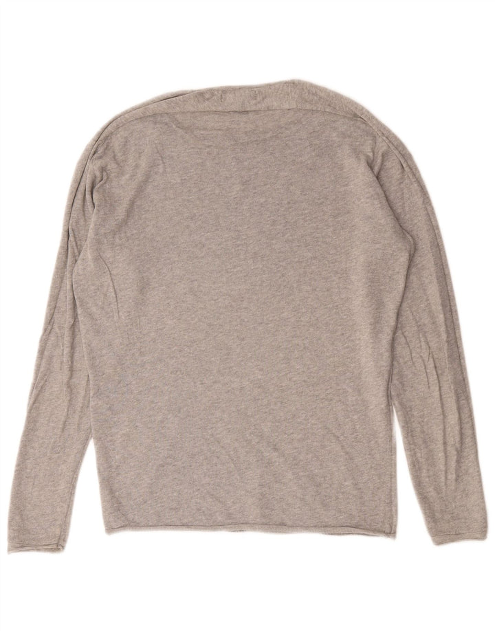 Zara Hombre Jersey Con Cuello Barco Jersey Pequeño Gris Moteado