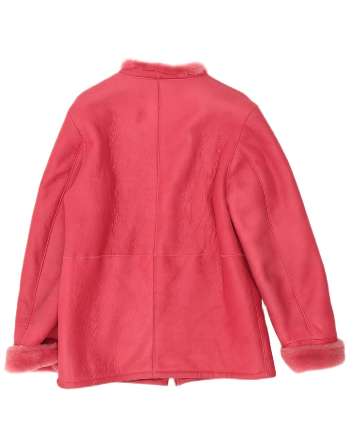 Jake's Chaqueta de piel de oveja holgada para mujer EU 36 Small Pink Leather