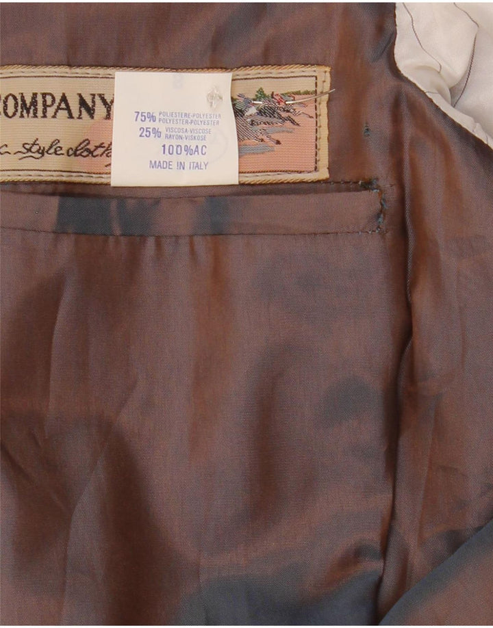 Vintage hombres 2 botones Blazer chaqueta Reino Unido 36 pequeño poliéster gris