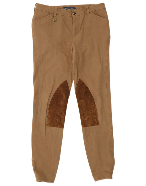 Ralph Lauren Pantalones de montar para mujer US 4 Small W28 L27 Marrón Colorblock