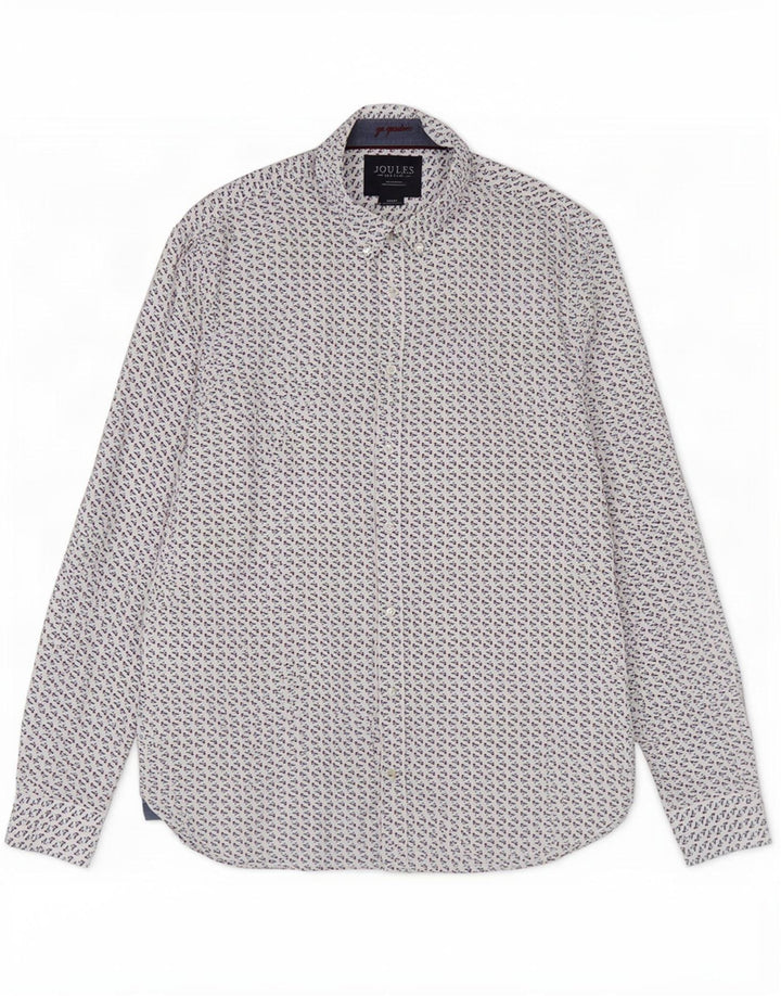 Camisa de corte clásico con estampado abstracto para hombre Joules Algodón blanco grande