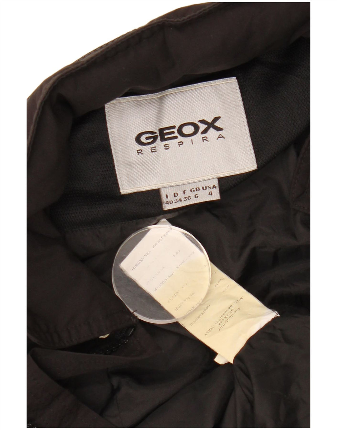 GEOX Chaqueta utilitaria con capucha Respira para mujer UK 6 XS Poliéster negro