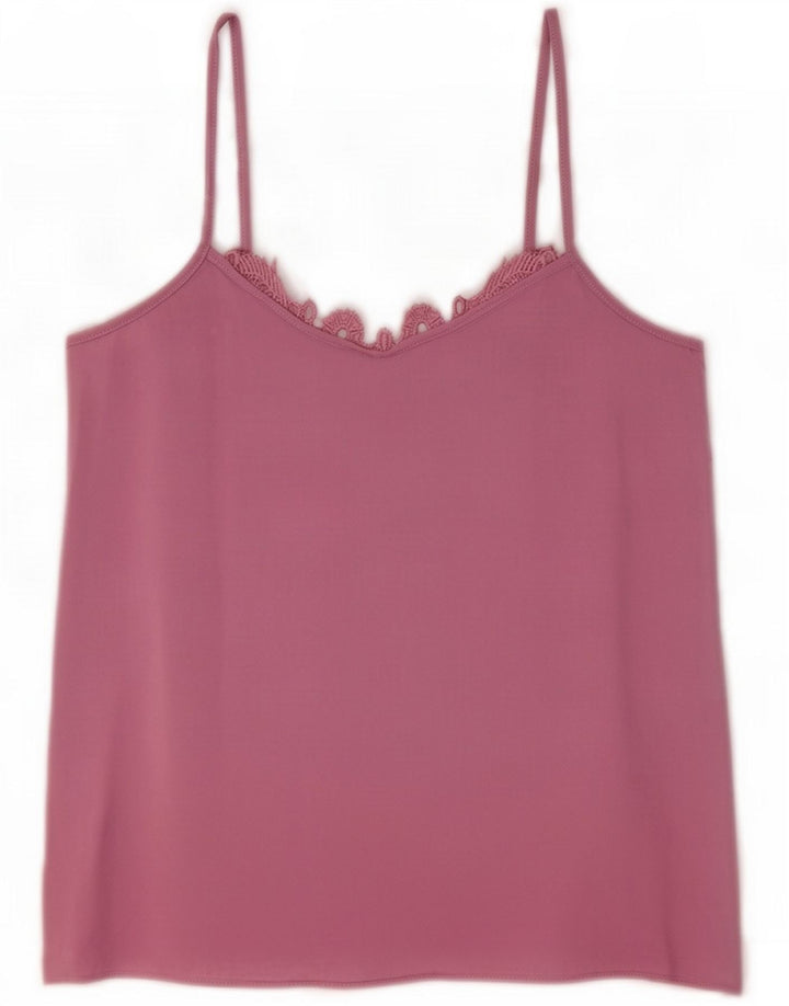 Top corto de tirantes para mujer Oasis UK 42 Viscosa rosa medio
