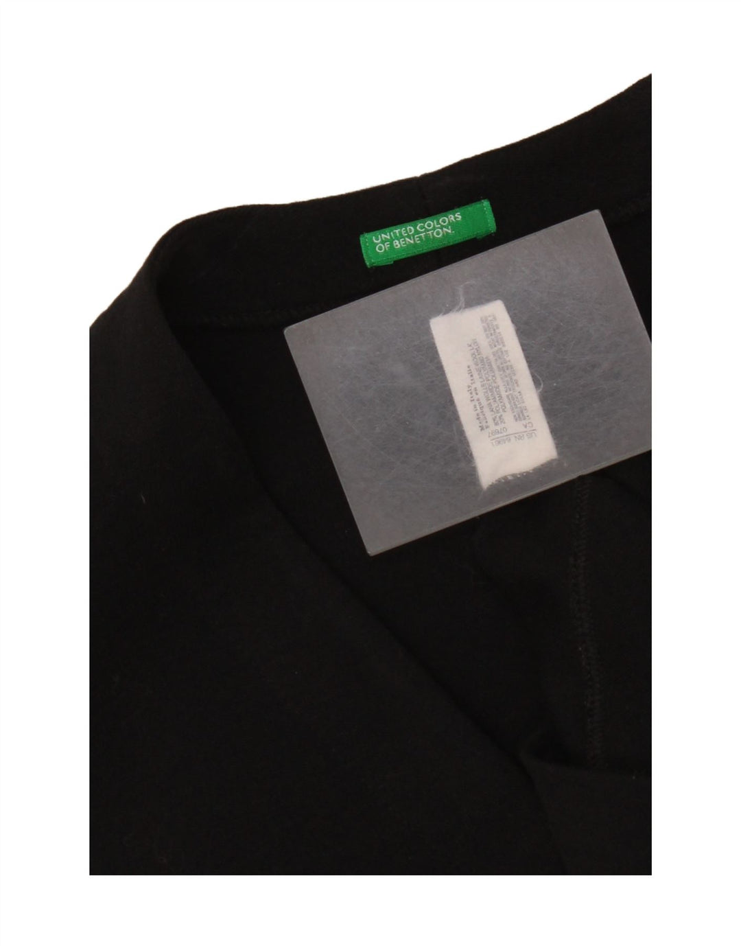 Benetton Cárdigan Largo Abierto para Mujer UK 44 Mediano Lana Negra