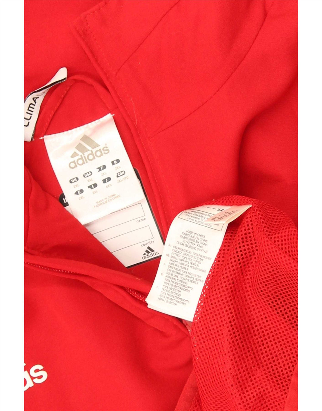 Adidas Mens Climalite Chándal Top Chaqueta 2XL Rojo Poliéster