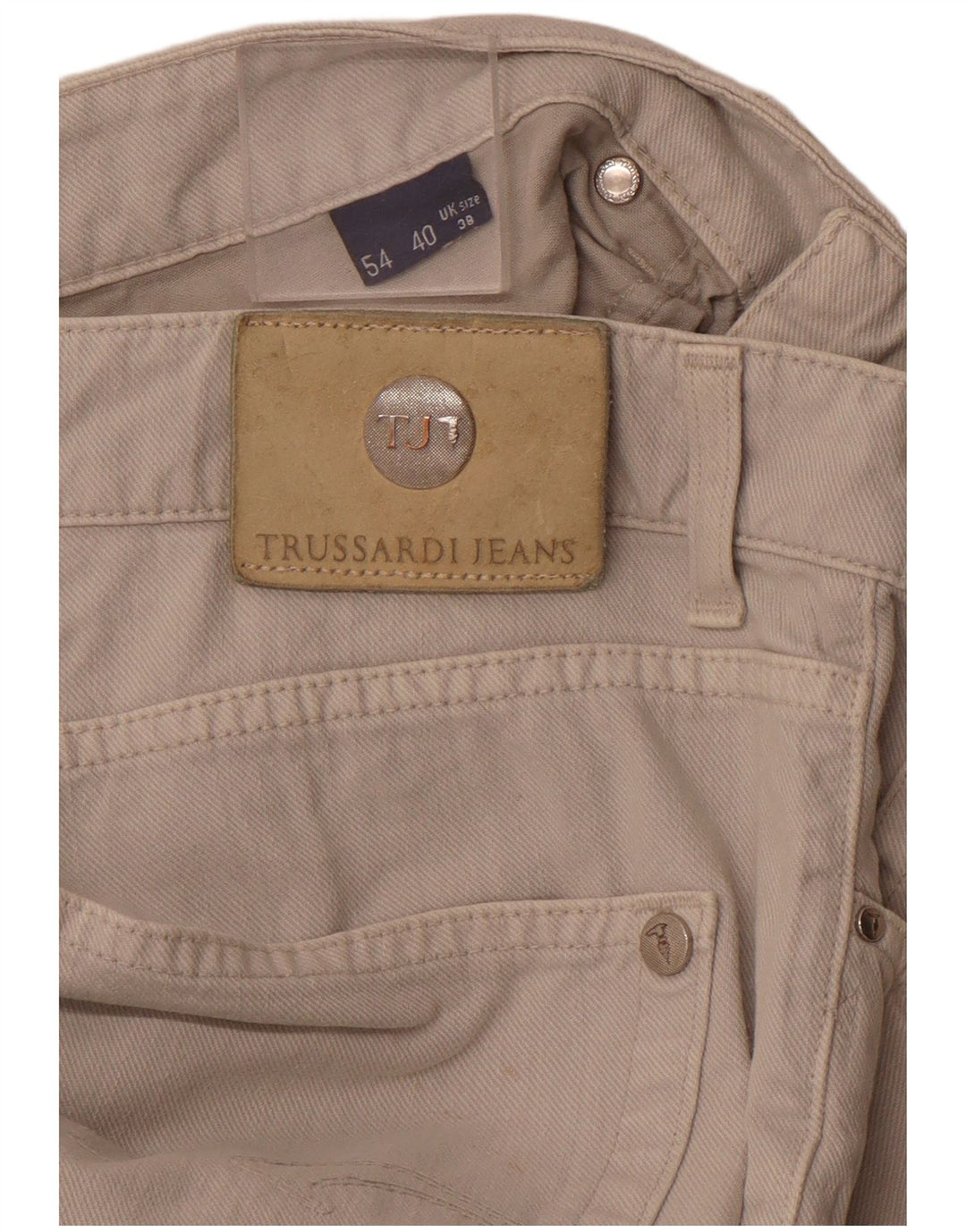 TRUSSARDI Pantalones informales rectos para mujer W38 L29 Beige