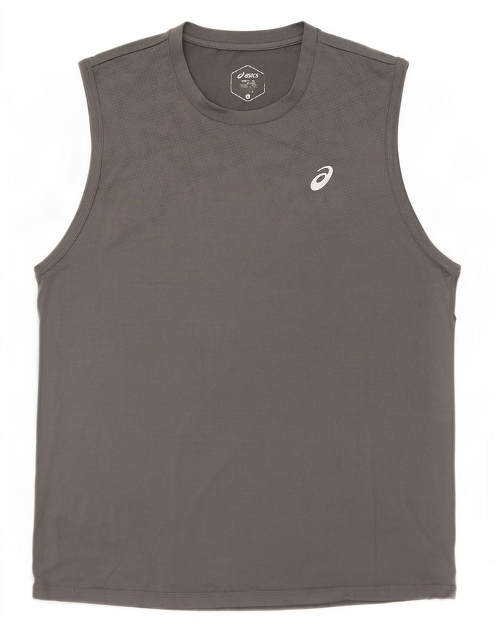 Asics Hombre Graphic Vest Top Grande Gris Poliéster