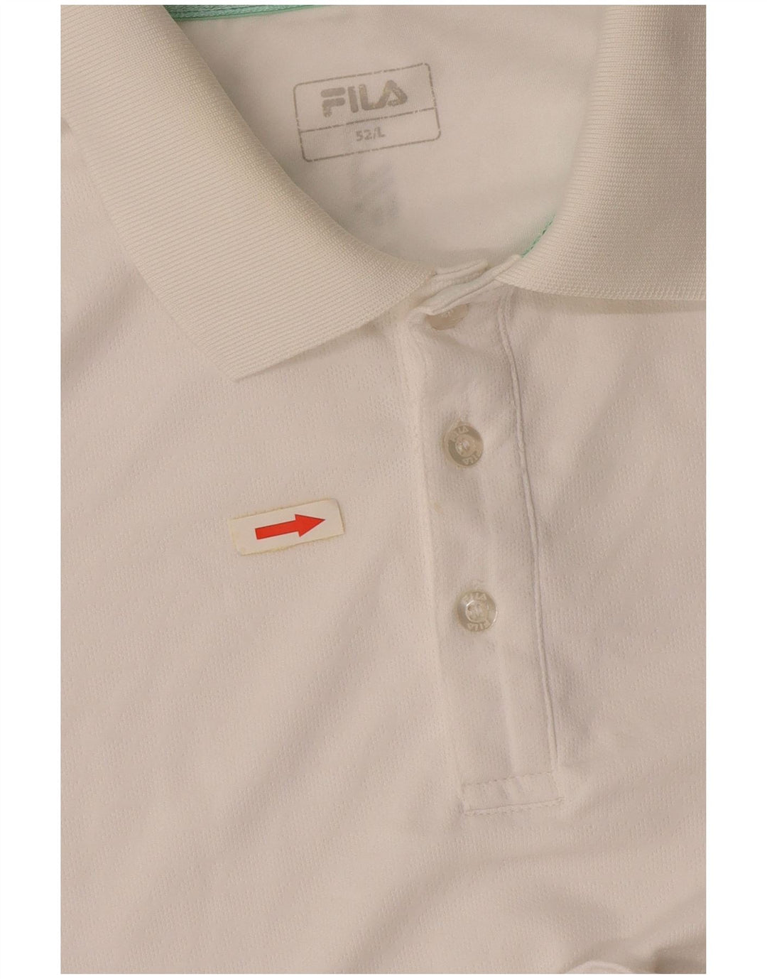 Polo FILA para hombre IT 52 poliéster blanco grande
