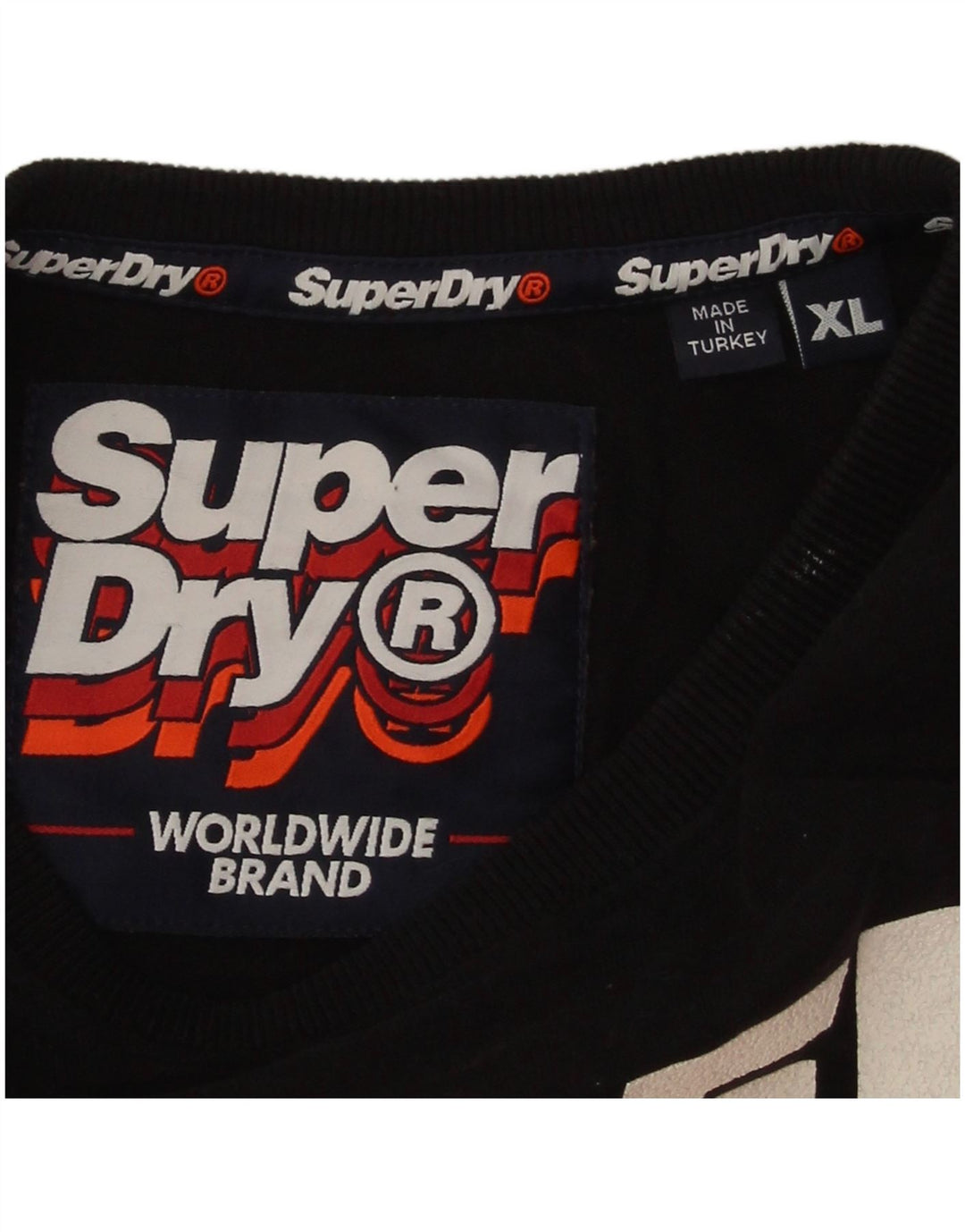 Superdry Mujer Graphic Top Manga Larga UK 40 XL Algodón Negro