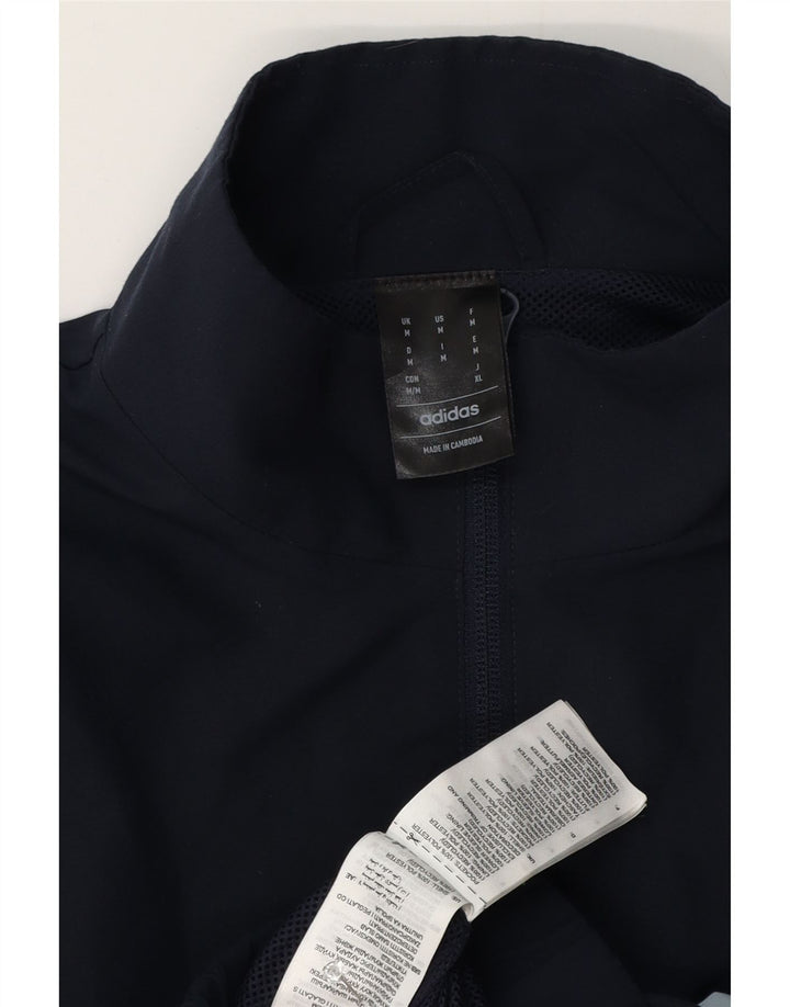 Adidas Hombre Chándal Top Chaqueta Medio Azul Marino Colorblock Poliéster