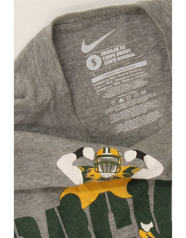Nike Mens Packers Graphic Top manga larga pequeño algodón gris