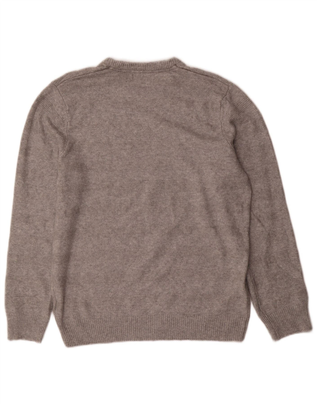 Marks & Spencer Jersey de Cuello Redondo para Hombre XL Acrílico a Rayas Gris