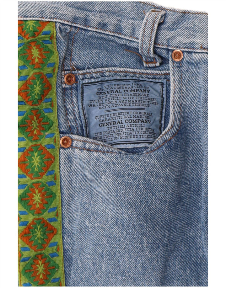 Vaqueros rectos para mujer General Company W30 L33 azul geométrico
