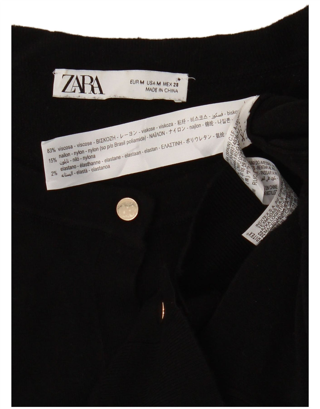 Zara - Cárdigan para mujer, talla 42, viscosa negra mediana