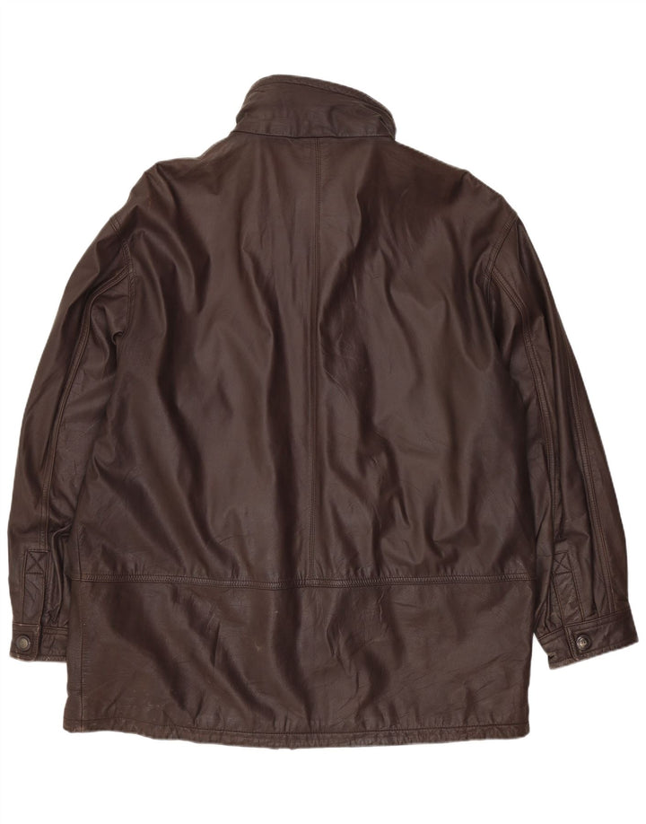 Vintage chaqueta de cuero para hombre Reino Unido 40 cuero marrón grande