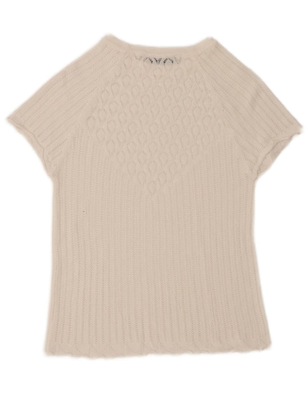 Zara Mujer Blusa Top UK 42 Medio Blanco