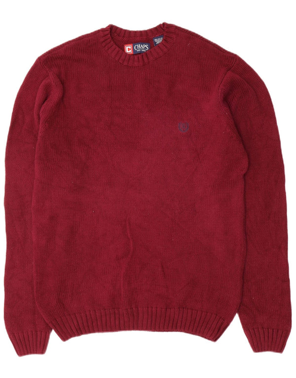 Chaps Mens Crew Neck Jumper Suéter Pequeño Borgoña