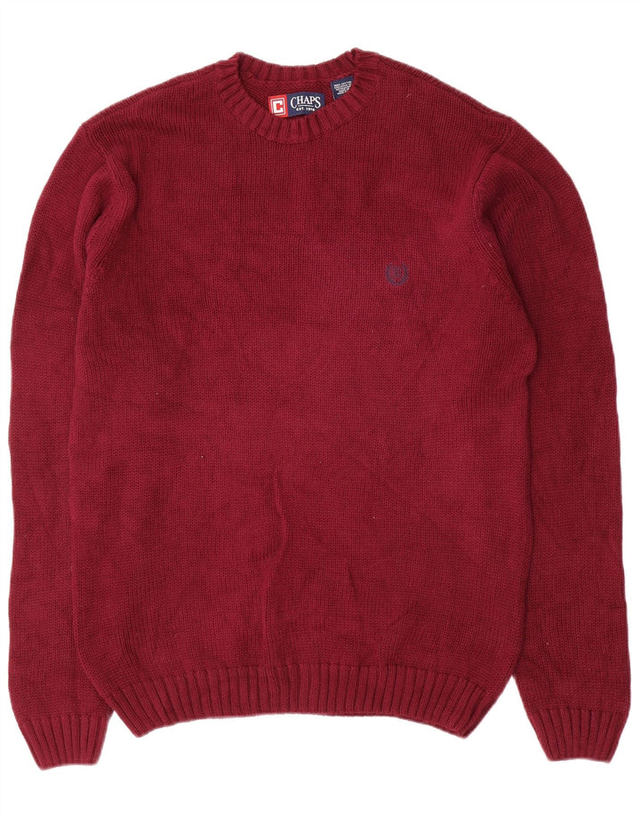 Chaps Mens Crew Neck Jumper Suéter Pequeño Borgoña