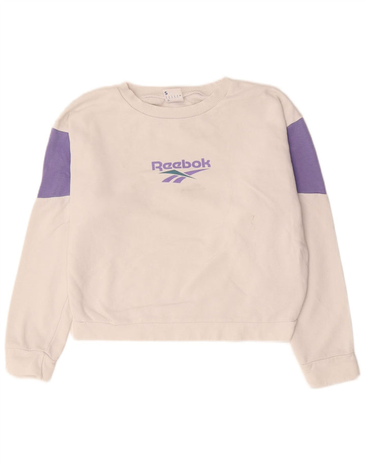 Reebok Sudadera corta extragrande para mujer UK 8/10 Small White